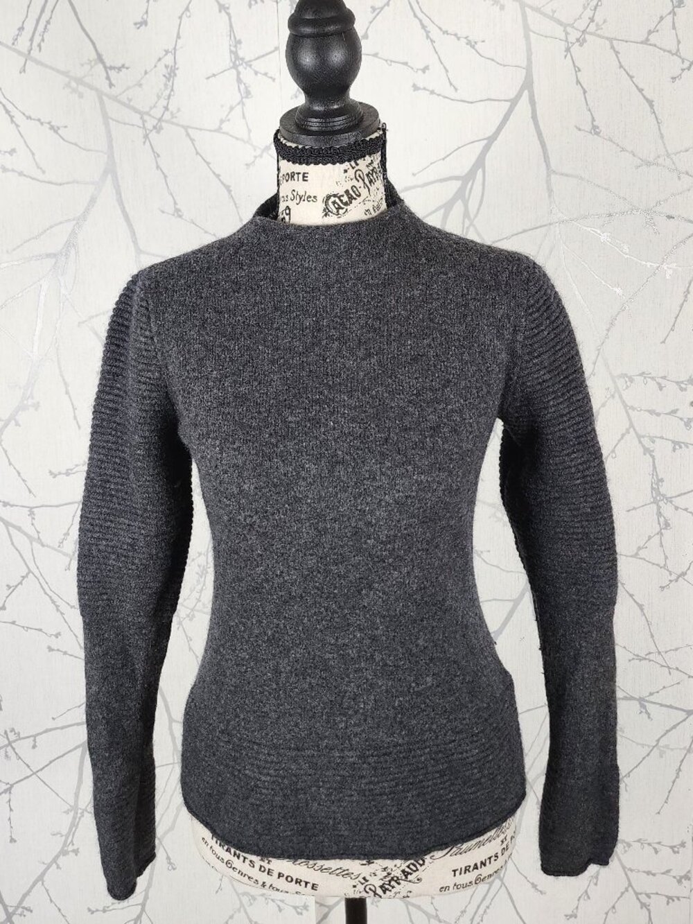 Banana Republic Gray Merino Wool Alpaca Blend Mockneck Sweater